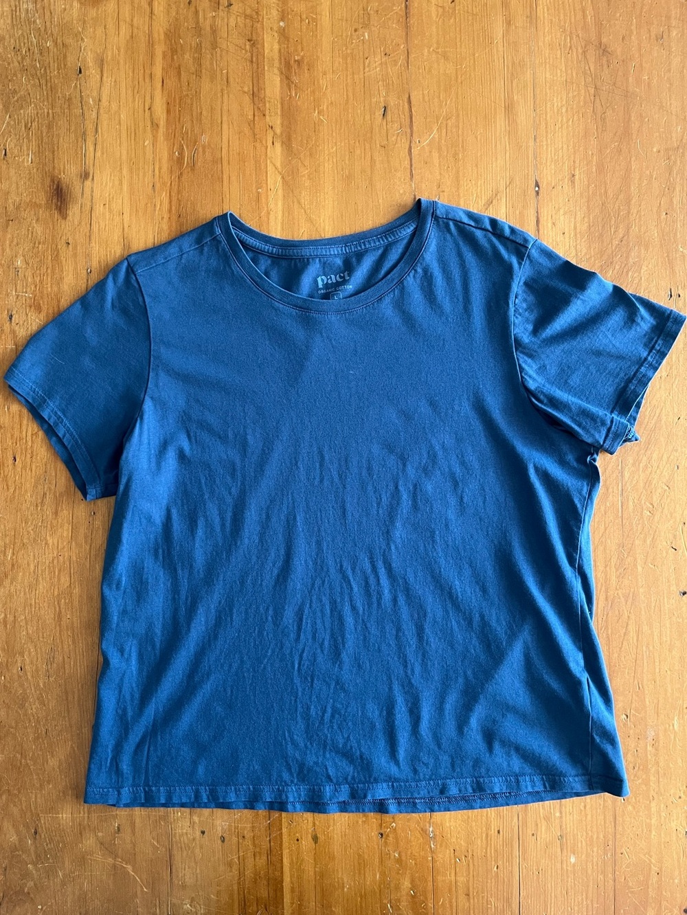 Pact Organic Cotton Crew Neck Dusty Navy Short Sleeve T-shirt